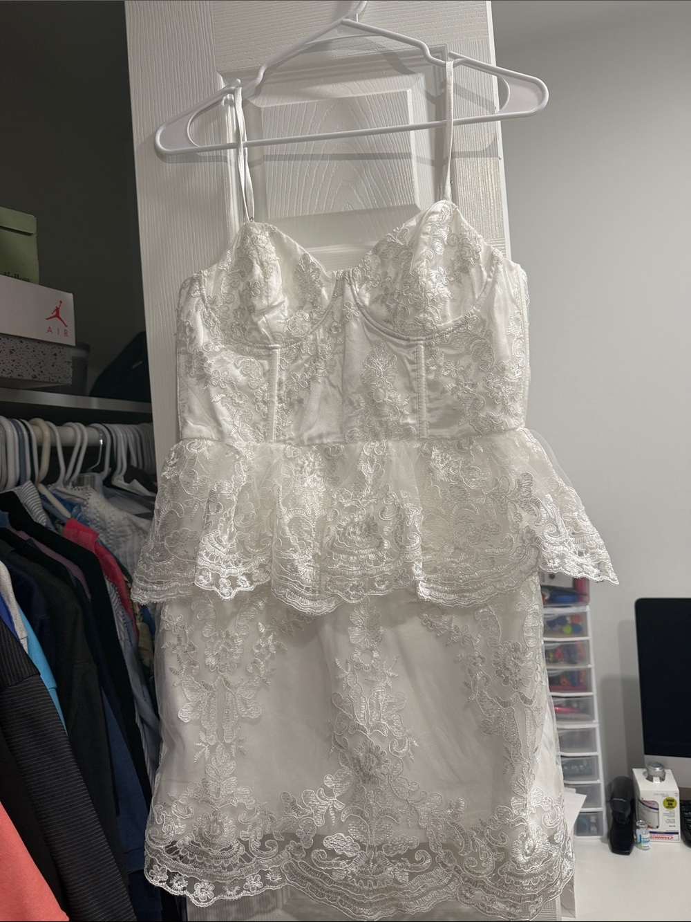 NWT Lulus Mini Lace Peplum Dress